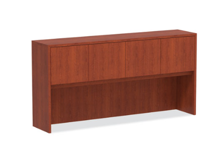 Alera Valencia Series Hutch with Doors, 70.63w x 15d x 35.38h, Medium Cherry